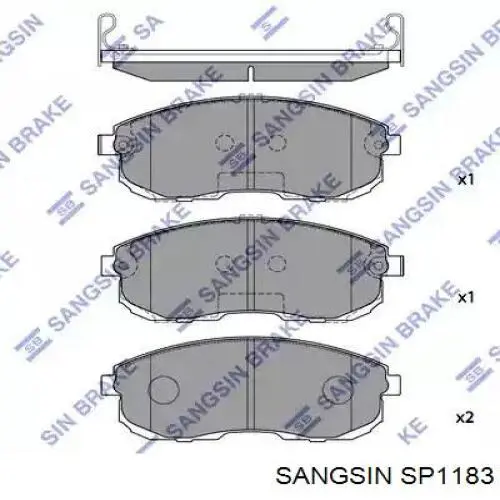 Klocki hamulcowe przednie tarczowe Sangsin SP1183 cena, od 28,53 USD