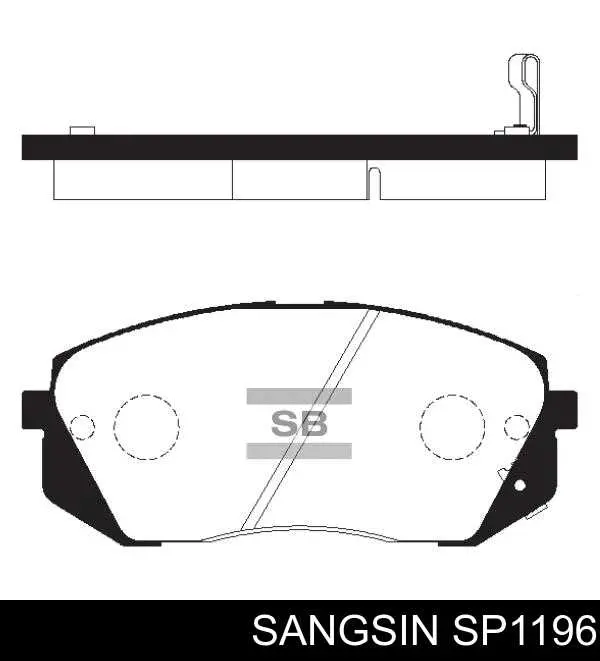 SP1196 Sangsin Klocki hamulcowe przednie tarczowe