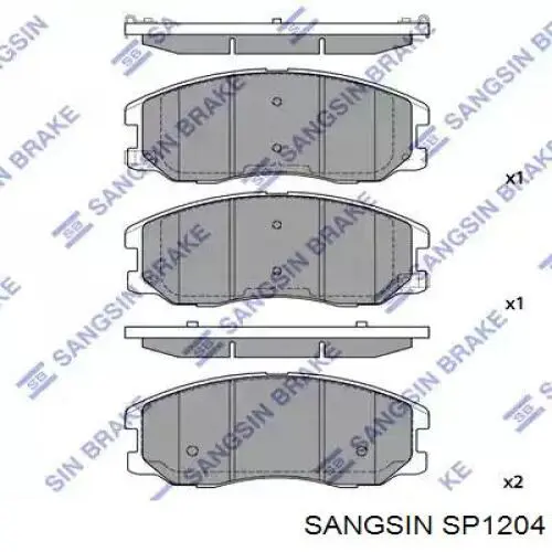SP1204 Sangsin Klocki hamulcowe przednie tarczowe