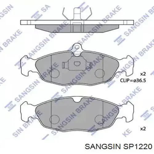 SP1220 Sangsin Klocki hamulcowe przednie tarczowe