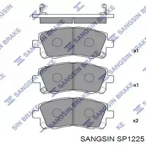 SP1225 Sangsin Klocki hamulcowe przednie tarczowe