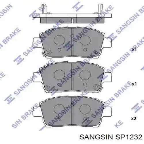 SP1232 Sangsin Klocki hamulcowe przednie tarczowe