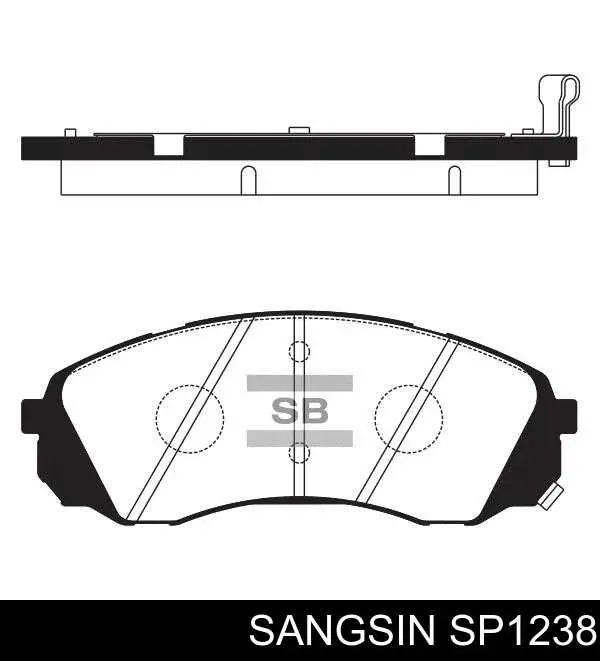 SP1238 Sangsin Klocki hamulcowe przednie tarczowe