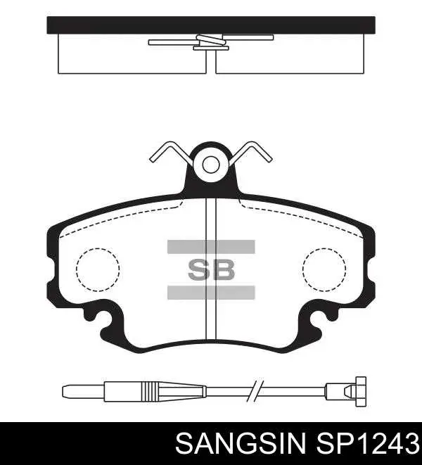 SP1243 Sangsin Klocki hamulcowe przednie tarczowe