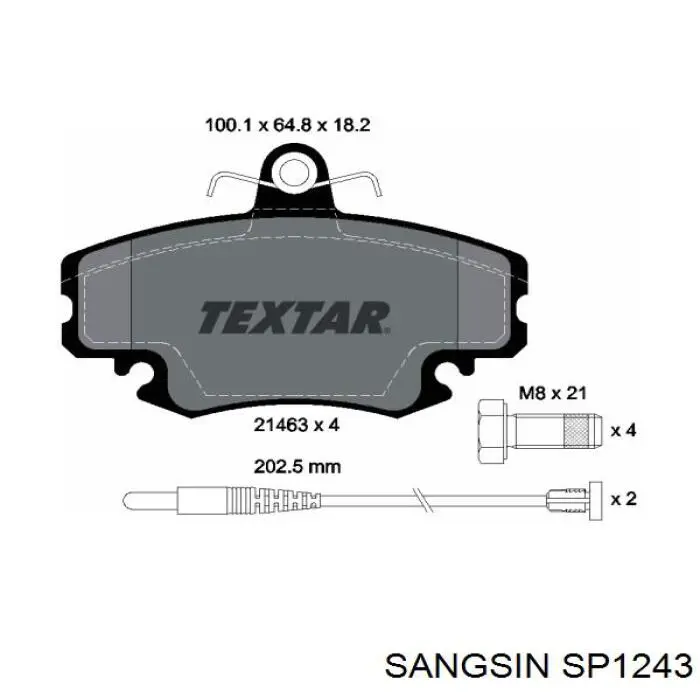 Klocki hamulcowe przednie tarczowe Sangsin SP1243 cena, od 16,21 USD