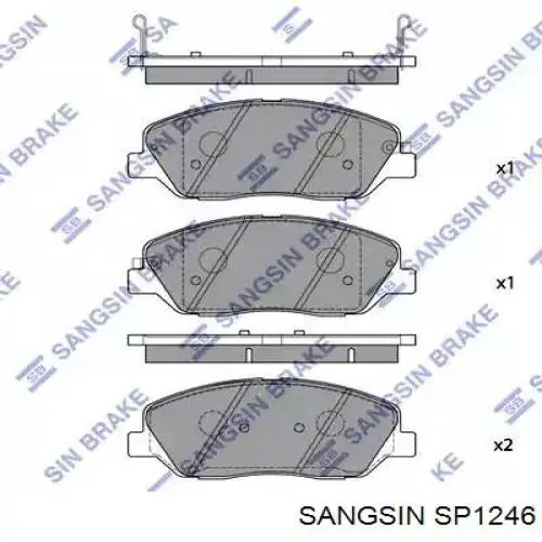 SP1246 Sangsin Klocki hamulcowe przednie tarczowe