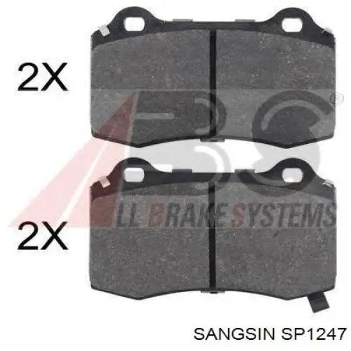 Okładziny (klocki) do hamulców tarczowych tylne Sangsin SP1247 cena, od 19,64 USD