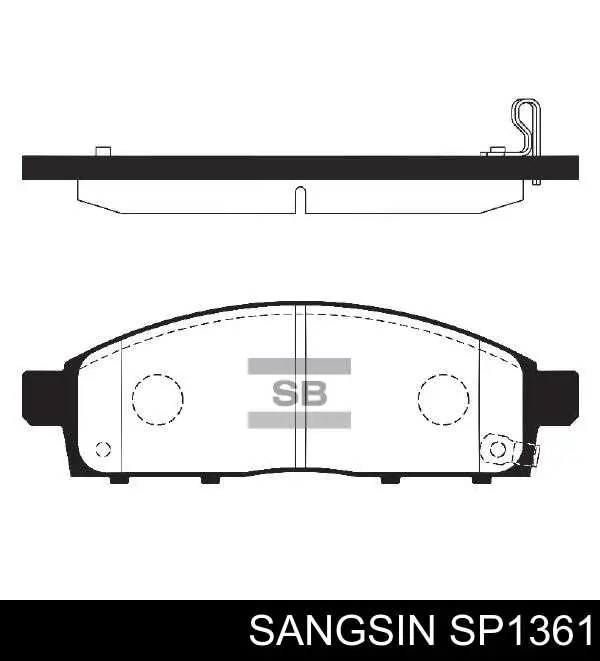 SP1361 Sangsin Klocki hamulcowe przednie tarczowe