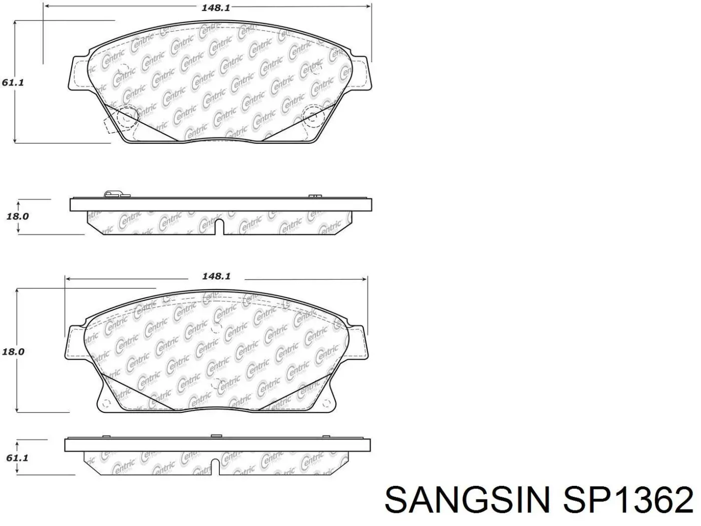 Klocki hamulcowe przednie tarczowe SP1362 Sangsin