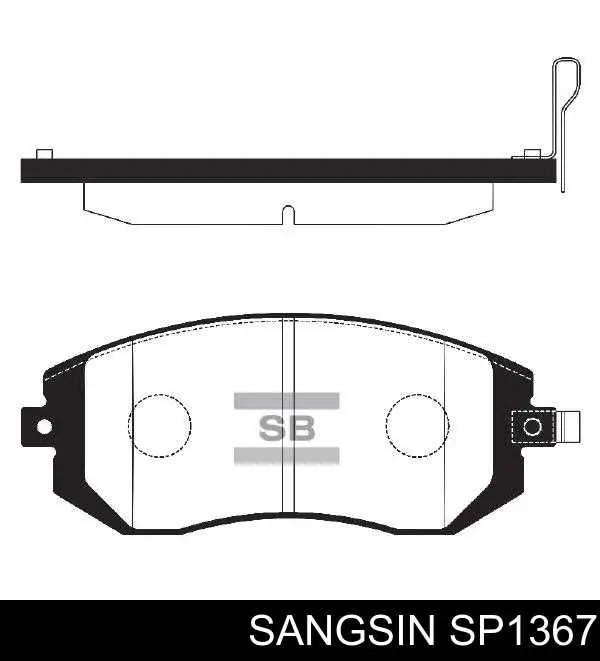 Klocki hamulcowe przednie tarczowe Sangsin SP1367 cena, od 26,13 USD