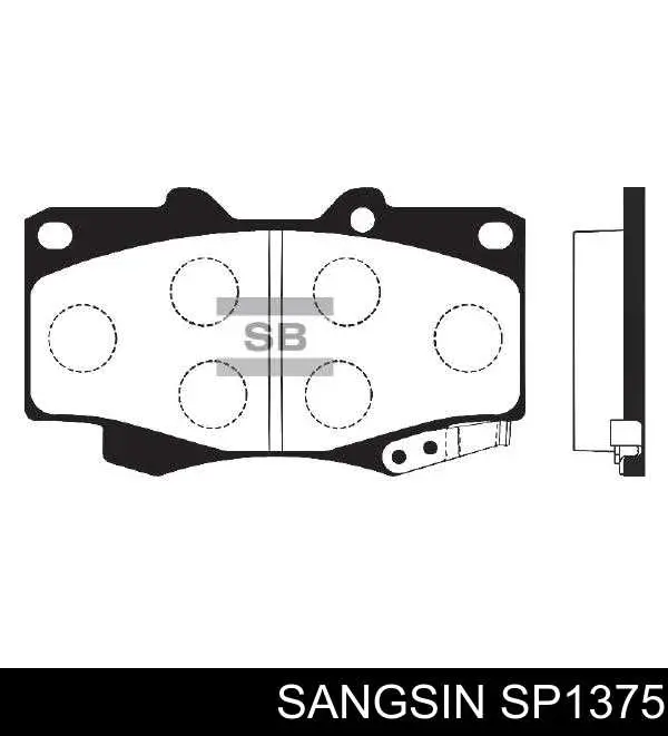 Klocki hamulcowe przednie tarczowe Sangsin SP1375 cena, od 28,67 USD