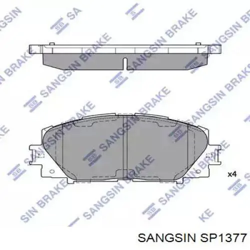 SP1377 Sangsin Klocki hamulcowe przednie tarczowe