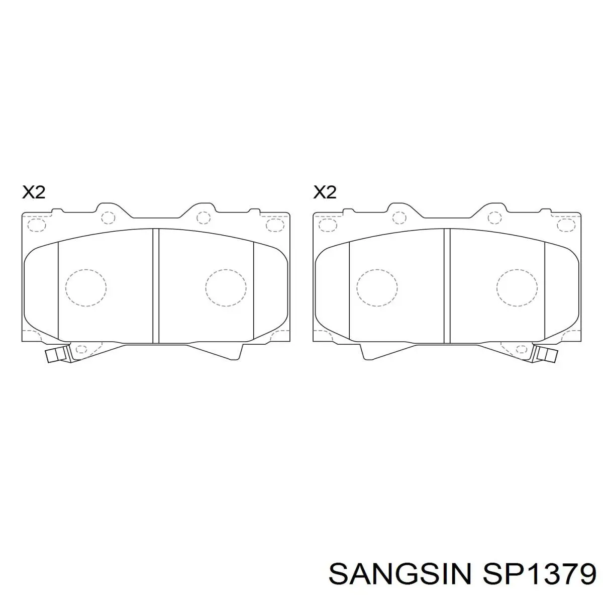 Klocki hamulcowe przednie tarczowe Sangsin SP1379 cena, od 21,55 USD
