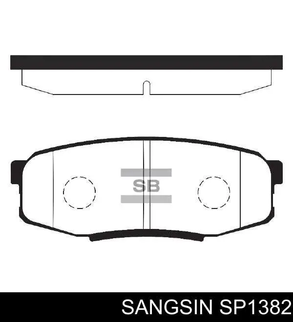 Okładziny (klocki) do hamulców tarczowych tylne Sangsin SP1382 cena, od 21,15 USD