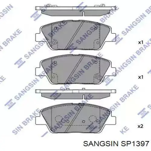 SP1397 Sangsin Klocki hamulcowe przednie tarczowe