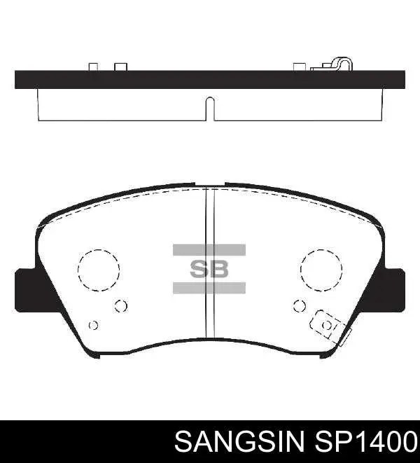 Klocki hamulcowe przednie tarczowe Sangsin SP1400 cena, od 35,03 USD