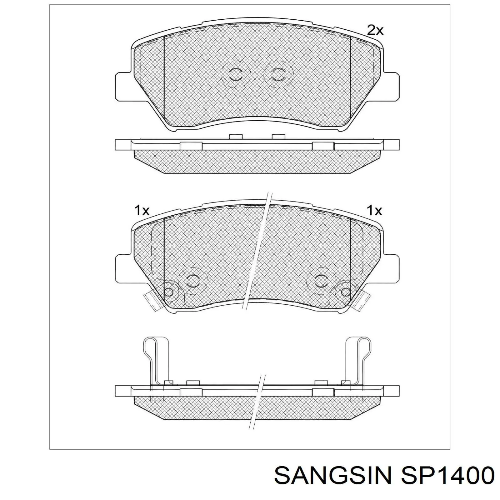 Klocki hamulcowe przednie tarczowe SP1400 Sangsin