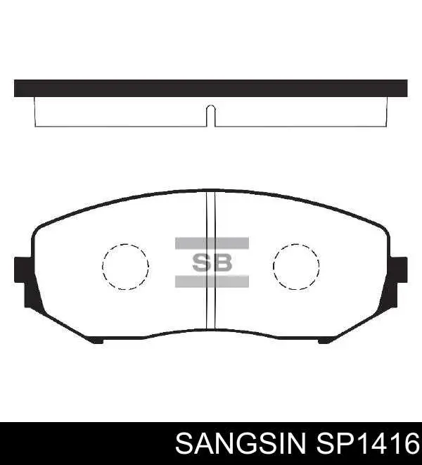 SP1416 Sangsin Klocki hamulcowe przednie tarczowe