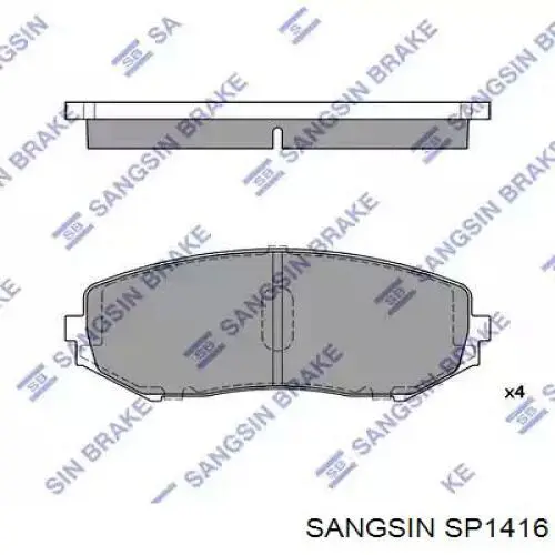 Klocki hamulcowe przednie tarczowe Sangsin SP1416 cena, od 26,29 USD