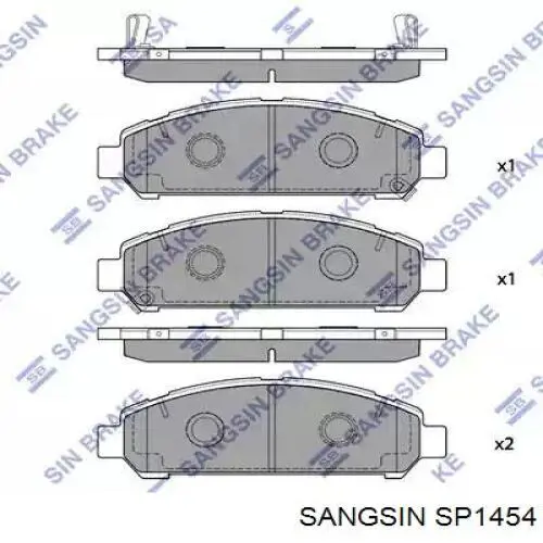 Klocki hamulcowe przednie tarczowe Sangsin SP1454 cena, od 39,90 USD