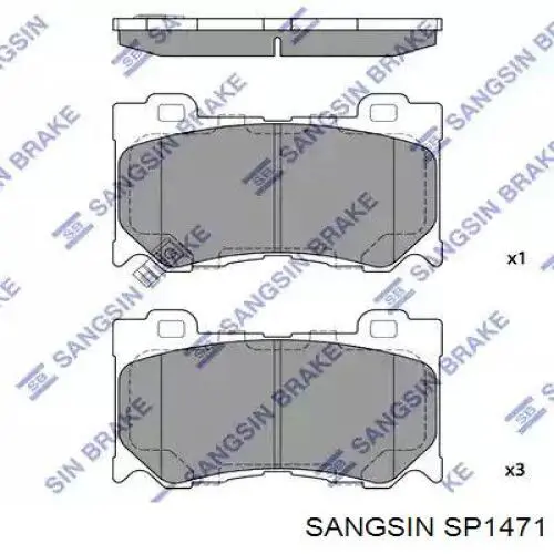 SP1471 Sangsin Klocki hamulcowe przednie tarczowe