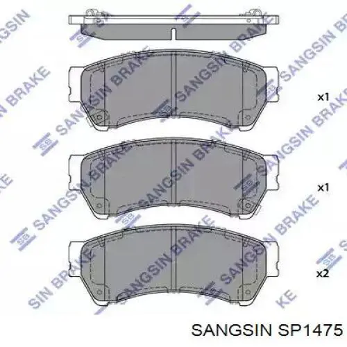 Do koszyka SP1475 Sangsin Klocki hamulcowe przednie tarczowe