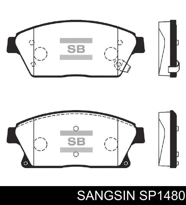 SP1480 Sangsin Klocki hamulcowe przednie tarczowe