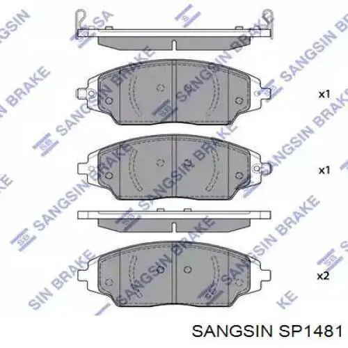 SP1481 Sangsin Klocki hamulcowe przednie tarczowe