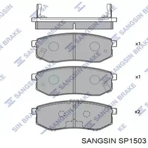 Okładziny (klocki) do hamulców tarczowych tylne Sangsin SP1503 cena, od 14,86 USD