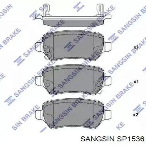Okładziny (klocki) do hamulców tarczowych tylne Sangsin SP1536 cena, od 19,21 USD