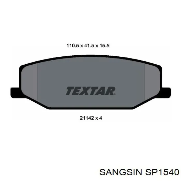 Klocki hamulcowe przednie tarczowe Sangsin SP1540 cena, od 20,71 USD