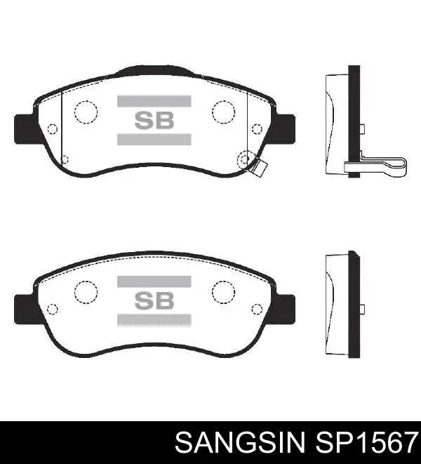 SP1567 Sangsin Klocki hamulcowe przednie tarczowe