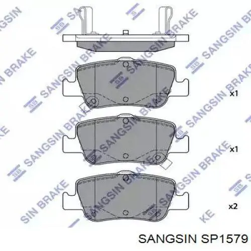 Klocki hamulcowe przednie tarczowe Sangsin SP1579 cena, od 32,27 USD
