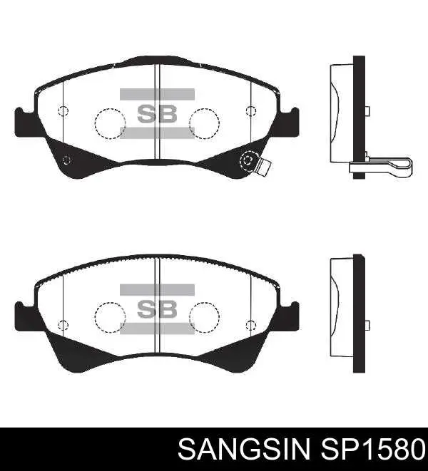 SP1580 Sangsin Klocki hamulcowe przednie tarczowe