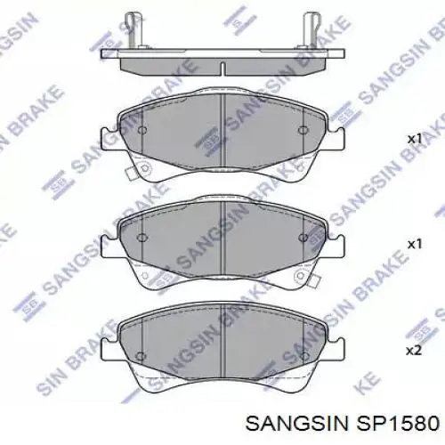 Klocki hamulcowe przednie tarczowe Sangsin SP1580 cena, od 27,81 USD