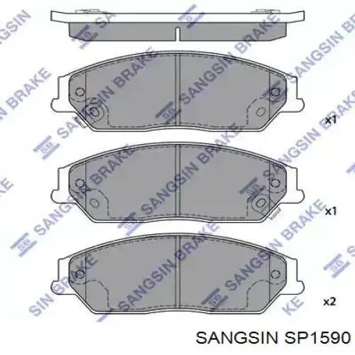 SP1590 Sangsin Klocki hamulcowe przednie tarczowe