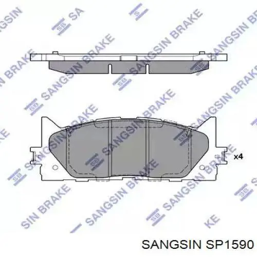 Klocki hamulcowe przednie tarczowe Sangsin SP1590 cena, od 35,14 USD
