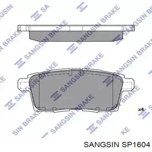 SP1604 Sangsin okładziny (klocki do hamulców tarczowych tylne)