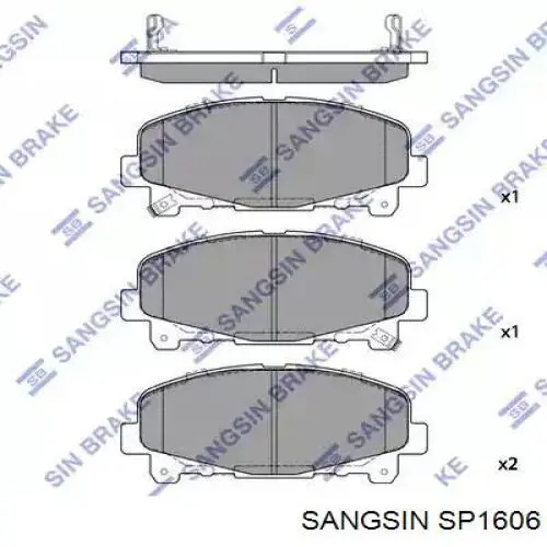 Klocki hamulcowe przednie tarczowe Sangsin SP1606 cena, od 24,10 USD
