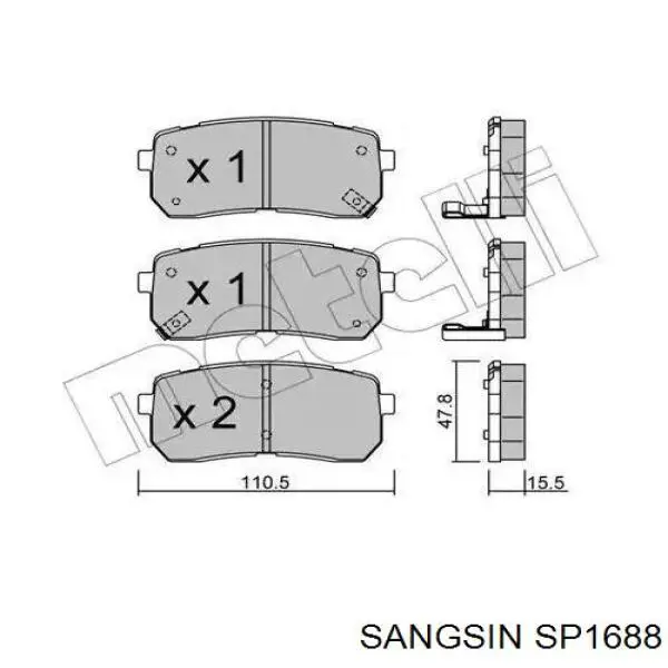 Klocki hamulcowe przednie tarczowe 58101A9A00 Hyundai/Kia