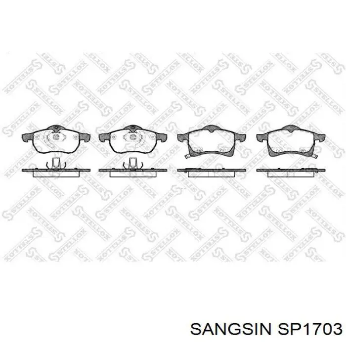SP1703 Sangsin Klocki hamulcowe przednie tarczowe