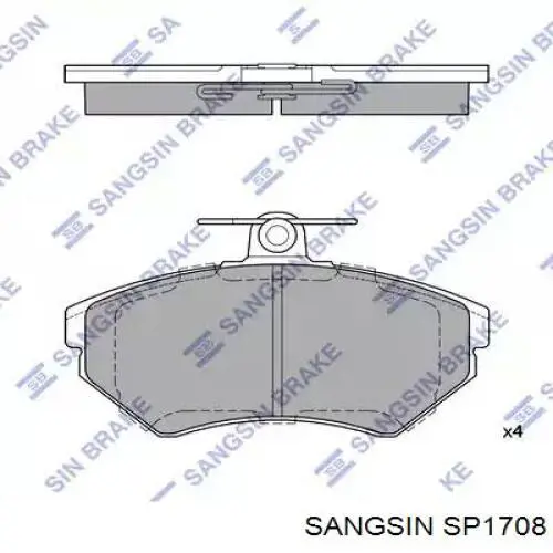 SP1708 Sangsin klocki hamulcowe przednie tarczowe