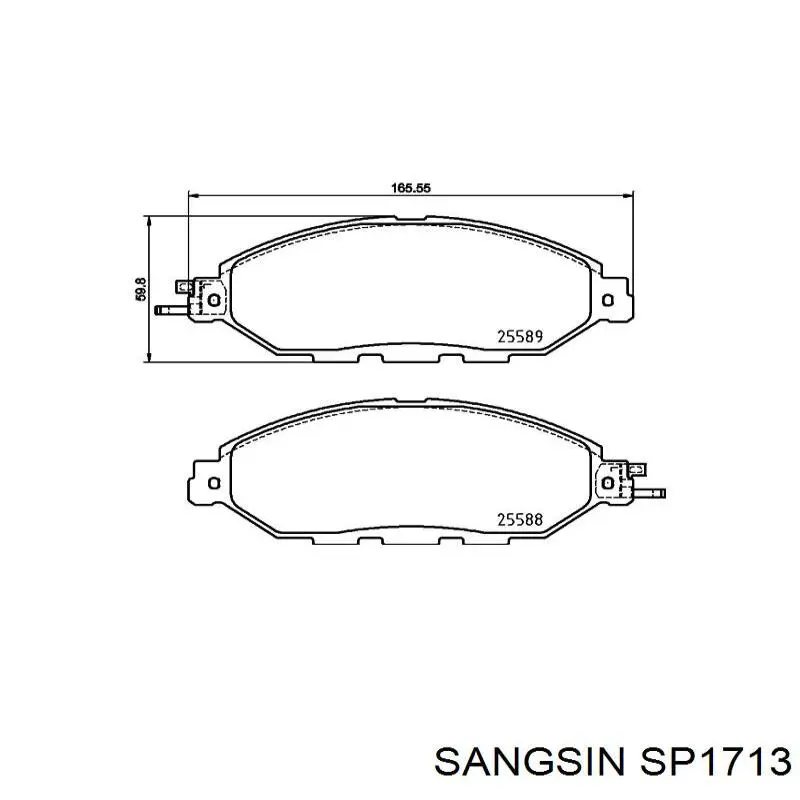 SP1713 Sangsin Klocki hamulcowe przednie tarczowe