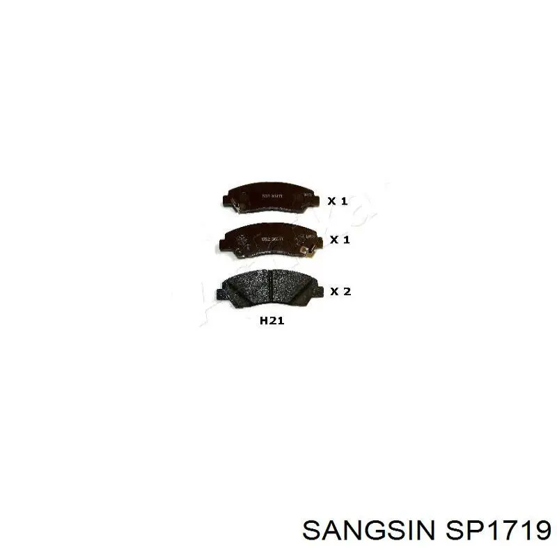 SP1719 Sangsin Klocki hamulcowe przednie tarczowe