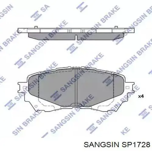 Klocki hamulcowe przednie tarczowe Sangsin SP1728 cena, od 27,15 USD