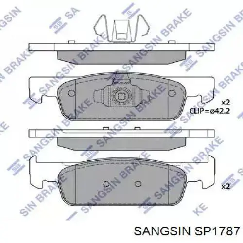 SP1787 Sangsin Klocki hamulcowe przednie tarczowe
