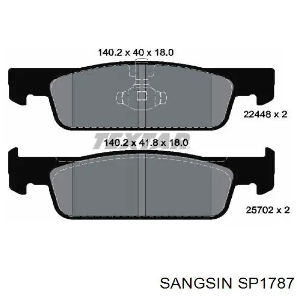 Klocki hamulcowe przednie tarczowe Sangsin SP1787 cena, od 20,57 USD