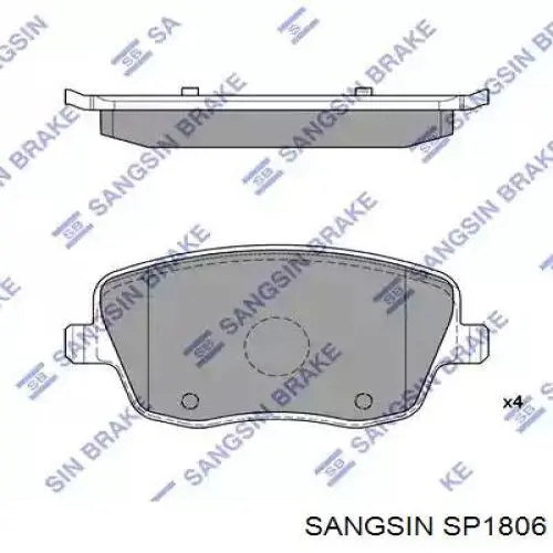 SP1806 Sangsin klocki hamulcowe przednie tarczowe