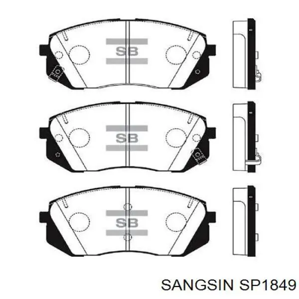 SP1849 Sangsin Klocki hamulcowe przednie tarczowe