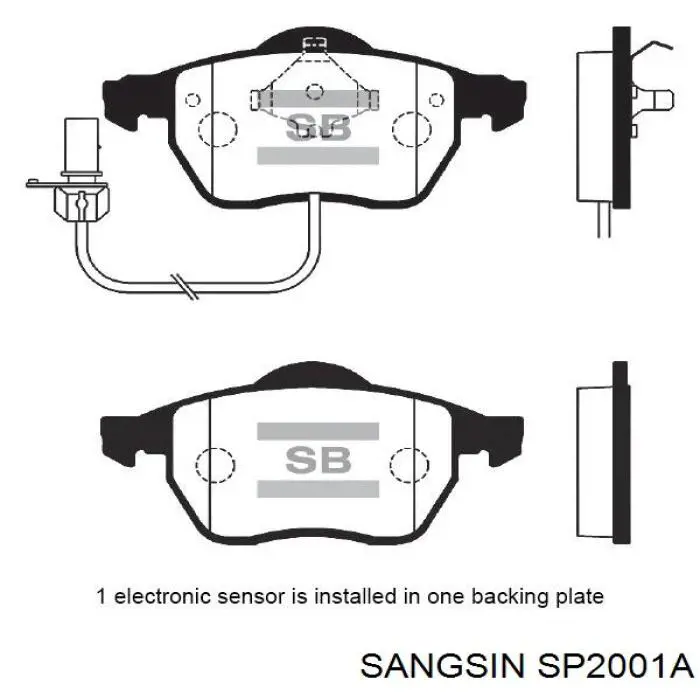 SP2001A Sangsin Klocki hamulcowe przednie tarczowe